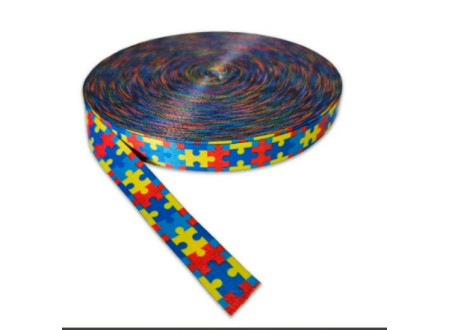 Cordão para crachás Quebra Cabeça espectro autista Rolo de 50 m 